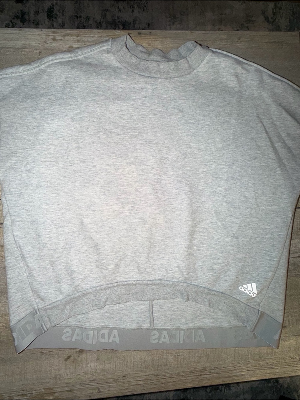 adidas Menโs Heather Gray Crewneck Sweatshirt